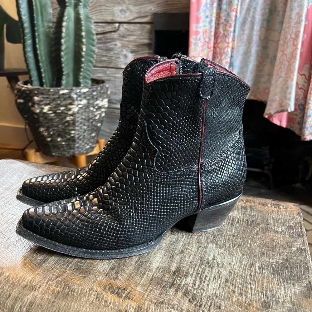 Freebird by Steven Black Embossed Snakeskin Ankle Booties - Picture 3 of 9